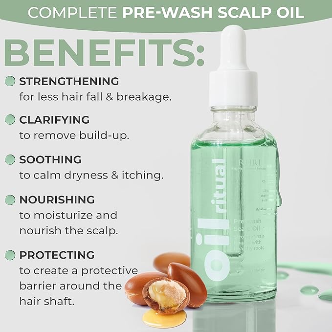 Vegan Pre-Shampoo Scalp Treatment Oil - Rosemary Hair Oil for Growth, Hair Loss, Split Ends, Thinning, and Dry Damaged Hair