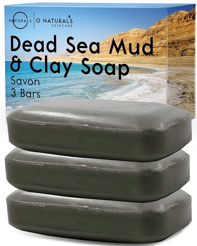 O NATURALS 3-Pack Organic Soap Bar 4oz each Set - 100% Vegan Cold Process Body Wash Scented Premium Essential Handmade Soap - Natural Soaps for Men Women, Face, Body - Dead Sea Salt Mud