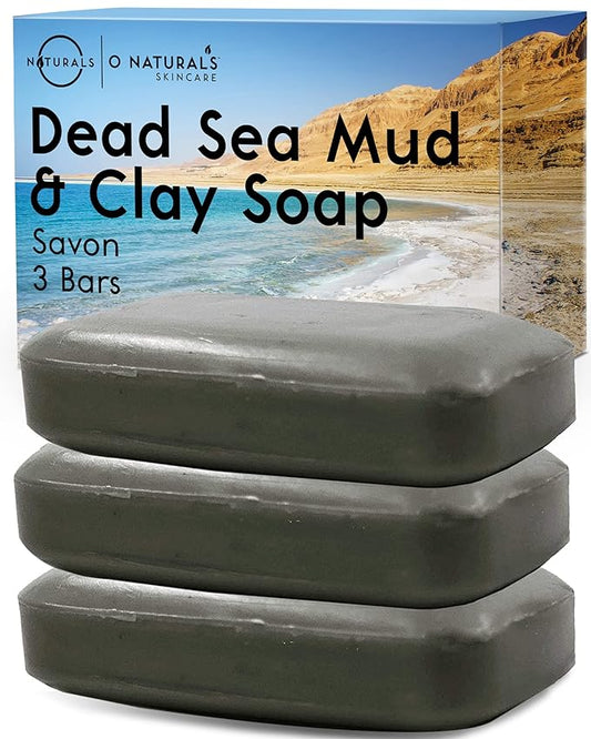 O NATURALS 3-Pack Organic Soap Bar 4oz each Set - 100% Vegan Cold Process Body Wash Scented Premium Essential Handmade Soap - Natural Soaps for Men Women, Face, Body - Dead Sea Salt Mud