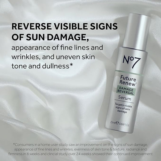 No7 Future Renew Damage Reversal Anti Aging Serum for Face - Face Serum for Women with Peptides to Support Skin Repair - Helps Reduce Fine Lines, Wrinkles, Dryness & Uneven Tone (0.84 Fl oz)