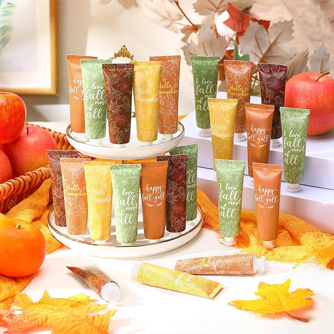 100 Pcs Fall Hand Cream Bulk, Mini Pumpkin Lotion, 30ml Natural Botanical Fragrance Fall Lotion for Chapped Hands, Thanksgiving Favors, Employee Gifts, Baby Shower, Travel, Work, Team, Staff
