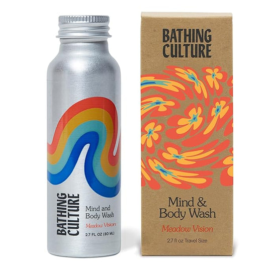 Bathing Culture, Organic Mind + Body Wash, Natural, Biodegradable, Sustainable, Vegan Personal Care, All Natural Organic Body Wash for Women and Men, 2.7 fl oz, Meadow Vision Scent
