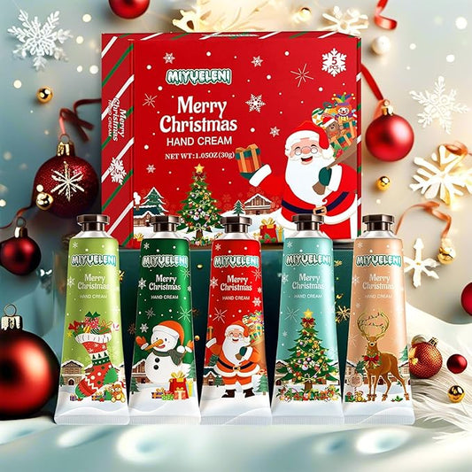 5 Pack Christmas Hand Lotion Gifts Set，Moisturizing Hand Cream for Women, Moms & Coworkers，Mini Travel Size Holiday Gifts, Stocking Stuffers & Bulk Gifts for Christmas Appreciation 30ml