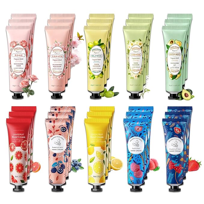 30PCS Hand Cream Gifts Set,Moisturizing Travel Size Hand Lotion for Dry Skin,Hydrating Small Hand Moisturizer for Women,Non-greasy Travel Handcream for Appreciation Gifts and Mom Gifts