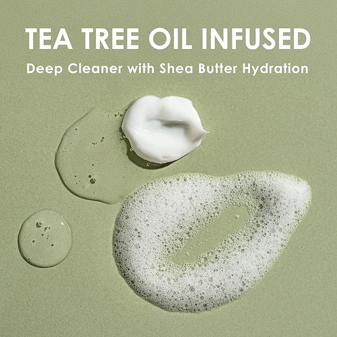 Age-Defying Tea Tree Eyelid and Facial Cleanser - 180mL - Non-Irritating Eyelid Cleanser and Face Wash with Shea Butter and Vitamin E