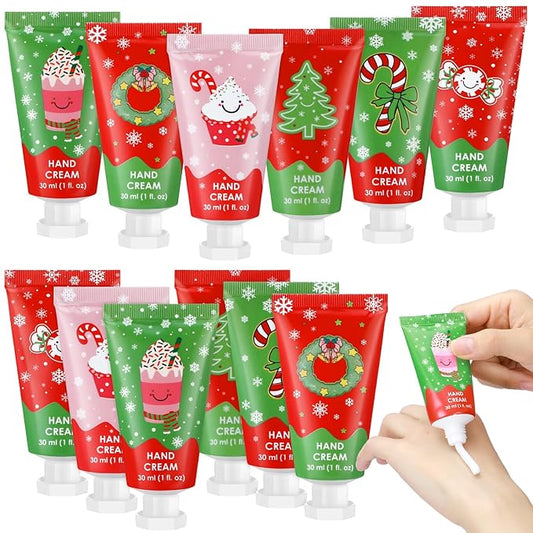 Loopeer 12 Pcs Christmas Hand Cream Gifts Bulk for Women Hand Lotion Travel Size Mini Cremas Para Manos for Dry Cracked Hands Moisturizer Cream for Stocking Stuffers Gift Xmas travel Calendar Advent