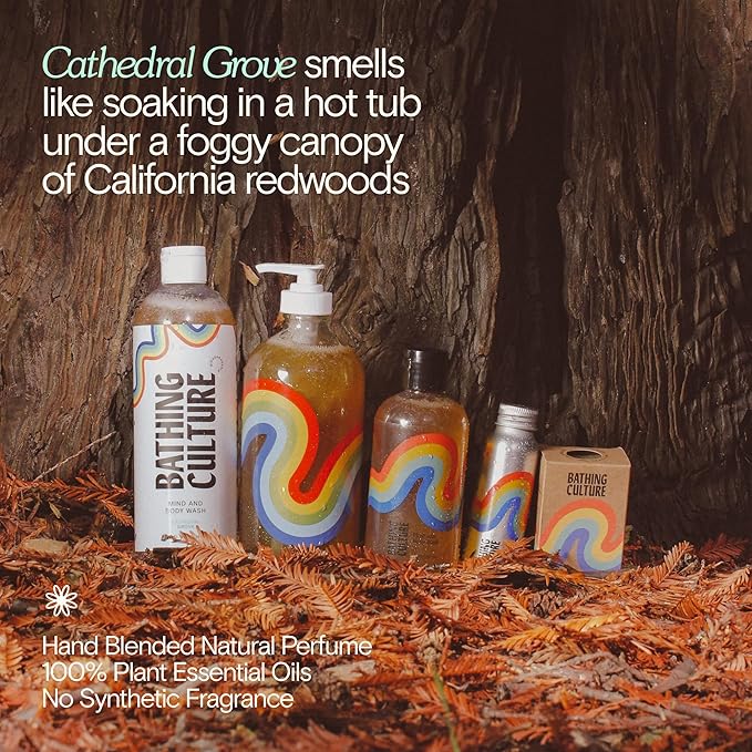 Bathing Culture, Organic Mind + Body Wash, Natural, Biodegradable, Sustainable, Vegan Personal Care, All Natural Organic Body Wash for Women and Men, 2.7 fl oz, Cathedral Grove Scent