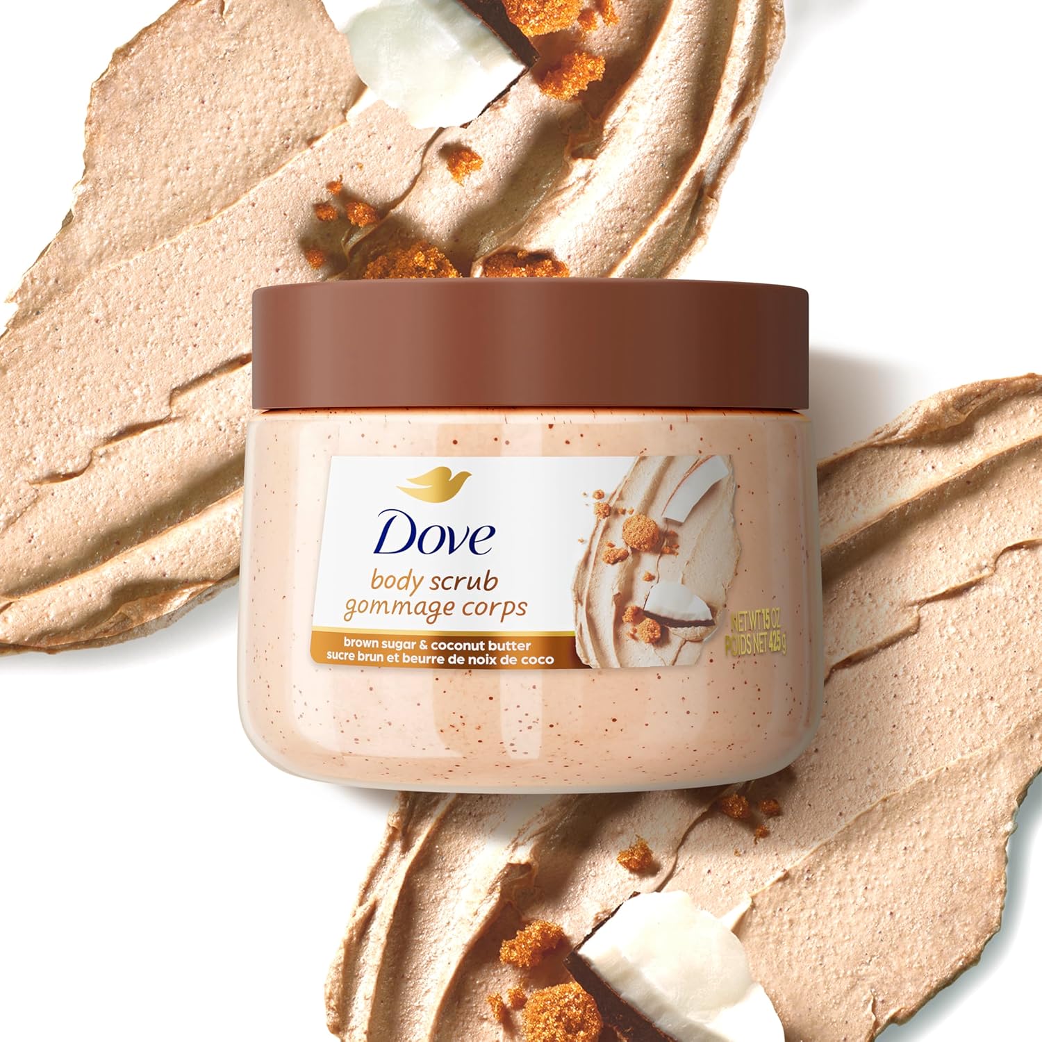 Brown Sugar Coconut Oil Body Smoothie – Natural Skin Buffing & Hydrating Treatment for Daily Glow (15 oz)