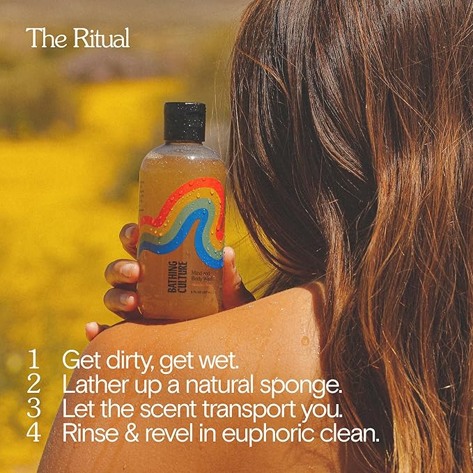 Bathing Culture - Organic Mind + Body Wash (Meadow Vision) | Natural, Biodegradable, Sustainable, Vegan Personal Care (PCR Plastic Bottle, 8 fl oz | 237 ml)