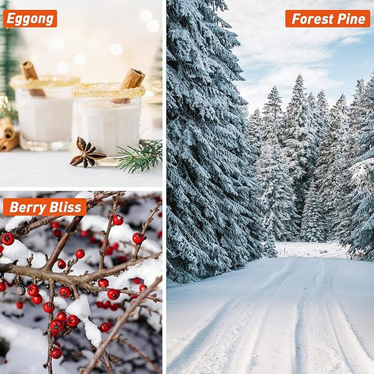Fragrance Oil, ESSLUX Holiday Set of Scented Oils, Soap & Candle Making Scents, Christmas Essential Oils Gift Set for Home Diffuser, Apple Cider, Forest Pine, Eggnog, Berry Bliss and More
