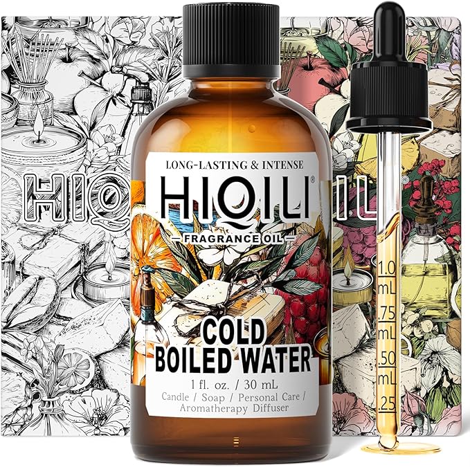 HIQILI Cold Boiled Water Fragrance Oil for Home Diffuser, Great for Making Candle, Soap, Body Wash, DIY Multipurpose Room Spray- 1 Fl Oz