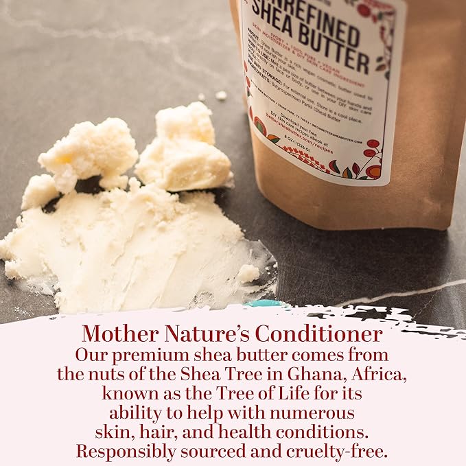 Shea Butter Body Butter Making Kit - DIY Kits for Adults (Raw Shea Butter, Almond Oil, Coconut Oil, 2 Jars) & Recipe Card with Link to Video Tutorial - Natural Whipped Body Lotion Making Kit