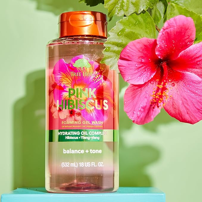 Tree Hut Pink Hibiscus Foaming Gel Wash | Cleanse & Soothe Skin Without Stripping Moisture | Made with our Hydrating Oil Complex | 18 fl oz.