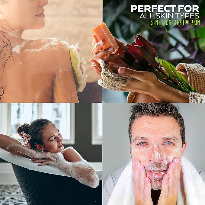 Turmeric and Manuka Honey Soap Bar for Body & Face, Natural Turmeric Soap with Organic Aloe Vera, Shea Butter & Calendula - Gentle For All Skin Types, Unscented 4.5 oz Bar.