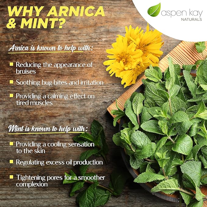 Aspen Kay Naturals Arnica Soap. With Organic Shea Butter, Arnica Oil & Pure Essential Oils. All Skin Types. Made in the USA. 4.5 oz Bar
